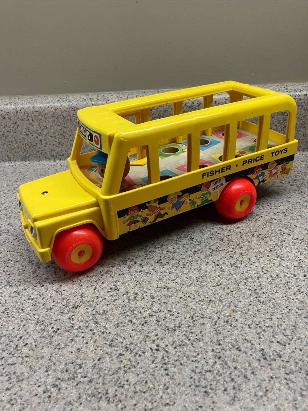 Fisher-Price Vintage Yellow School Bus Little People